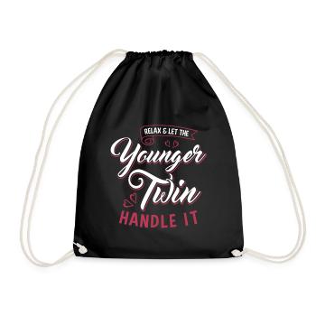 relax and let the younger twin handle it - Drawstring Bag - black - Front