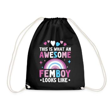 Crossdressing - Drawstring Bag - black - Front