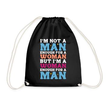 Femboy Crossdressing - Drawstring Bag - black - Front