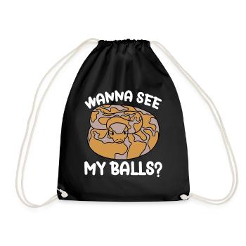 Ball python snake - Drawstring Bag - black - Front