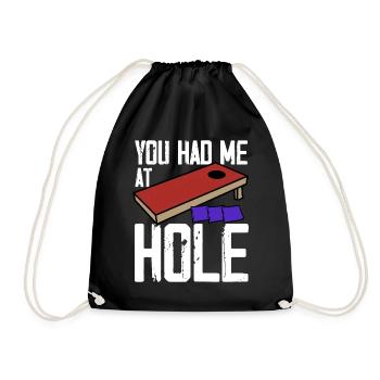 Funny Cornhole Corn Hole - Drawstring Bag - black - Front