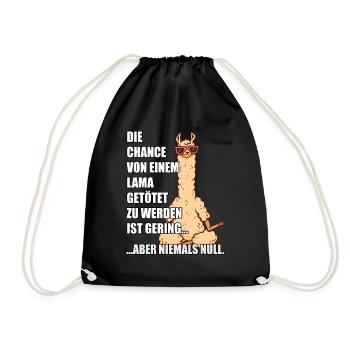 Lama Yoga mit Sonnenbrille lustiger Spruch - Turnbeutel - Schwarz - Vorne