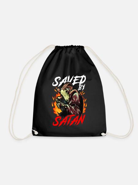 Funny Satanism Satanic - Drawstring Bag - black