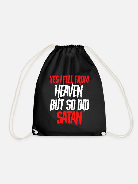 Funny Satanism Satan - Drawstring Bag - black