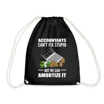 Accountants Can't Fix Stupid But We Can Amortize - Drawstring Bag - black - Front
