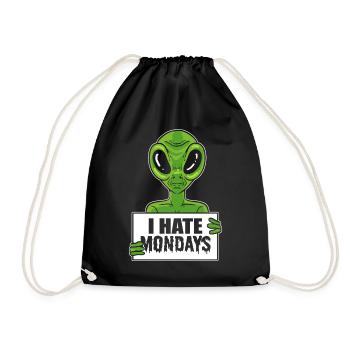 Alien Hate Monday Workaholic - Drawstring Bag - black - Front