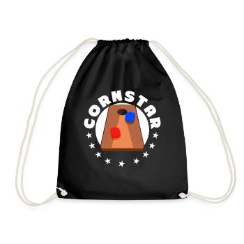 Funny Cornhole Corn Hole - Drawstring Bag - black - Front