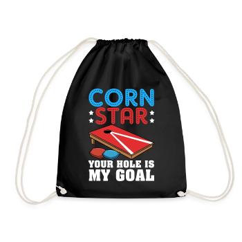Drôle de trou de maïs Cornhole - Sac de sport léger - noir - Devant