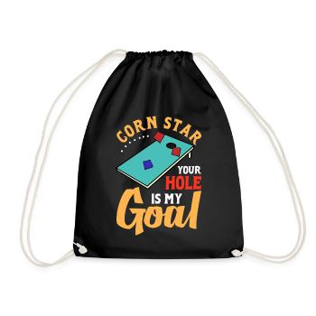 Lustiges Cornhole Corn Hole - Turnbeutel - Schwarz - Vorne
