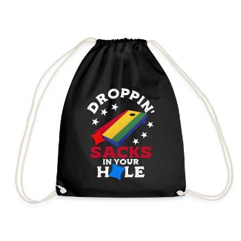 Funny Cornhole Corn Hole - Drawstring Bag - black - Front