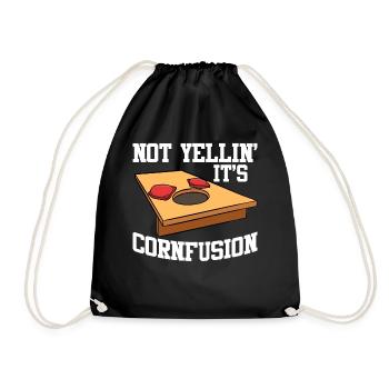 Lustiges Cornhole Corn Hole - Turnbeutel - Schwarz - Vorne