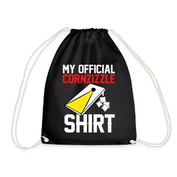 Cornhole corn hole - Drawstring Bag - black - Front