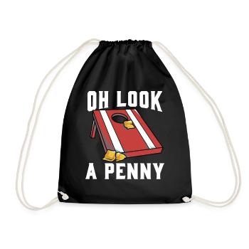 Cornhole corn hole - Drawstring Bag - black - Front