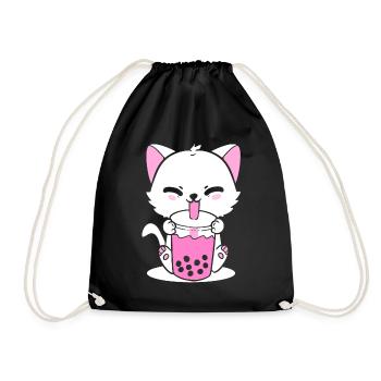 Chat buvant Boba Amoureux des chats - Sac de sport léger - noir - Devant