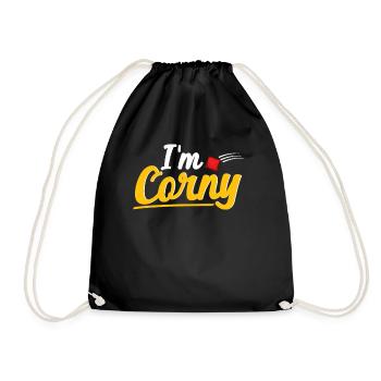 Lustiges Cornhole Corn Hole - Turnbeutel - Schwarz - Vorne