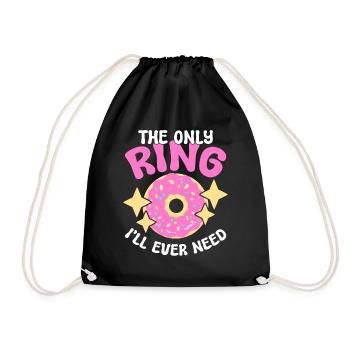 Donut Lover drôle et célibataire - Sac de sport léger - noir - Devant