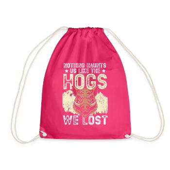 Nothing haunts us like the pigs we see - Drawstring Bag - fuchsia - Front