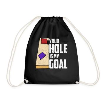 Funny Cornhole Corn Hole - Drawstring Bag - black - Front