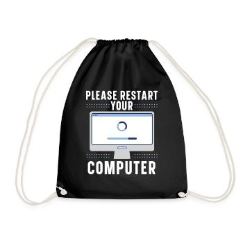 Please Restart Your Computer Coding Tech Support - Turnbeutel - Schwarz - Vorne