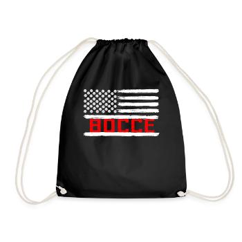 Bocce Ball Player USA Flag Patriotic - Drawstring Bag - black - Front
