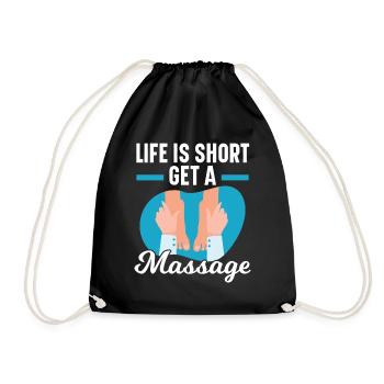 Life is short Get a therapist - Drawstring Bag - black - Front