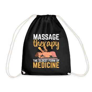 Massagetherapie Die älteste Form der Medizin - Turnbeutel - Schwarz - Vorne