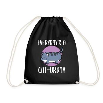 Cute Kitten Cat Groomer - Drawstring Bag - black - Front