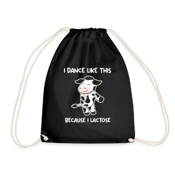 Funny cow rancher - Drawstring Bag - black - Front