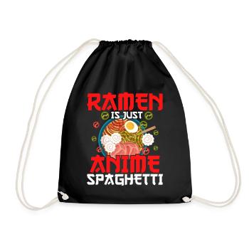 Japanese noodles - Drawstring Bag - black - Front