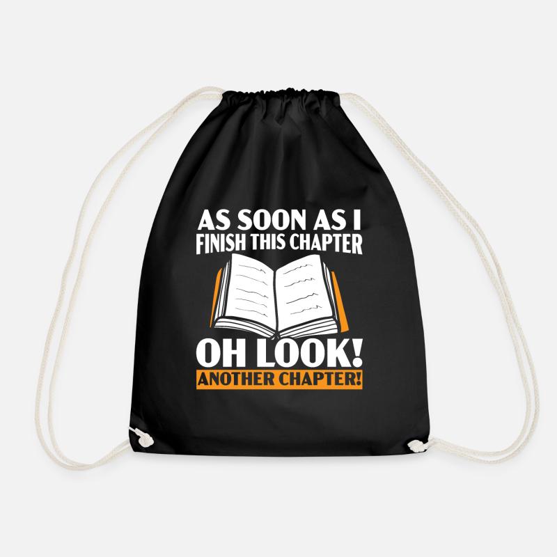 Wild on Reading Books Reading Book Reading - Drawstring Bag - black