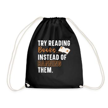 I read books like it's my job ook reading - Drawstring Bag - black - Front