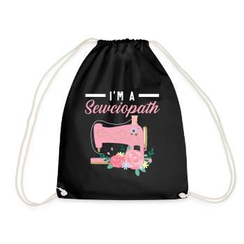 Je suis couturière, courtepointe, crochet, couture - Sac de sport léger - noir - Devant