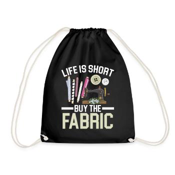 La vie est courte Acheter le tissu Couture au crochet - Sac de sport léger - noir - Devant