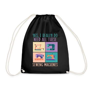 Ouais, j’ai vraiment besoin de toutes ces machines à coudre - Sac de sport léger - noir - Devant