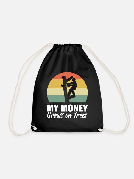 My Money Grows On Trees Lumberjack - Drawstring Bag - black