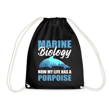 Cool ocean animal marine biologist - Drawstring Bag - black - Front