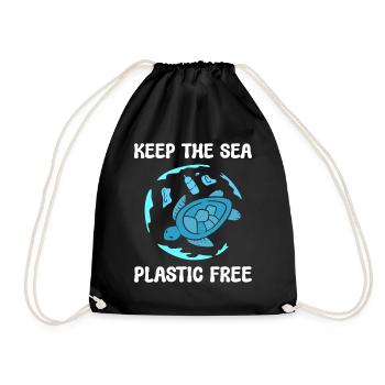 Keep The Sea Plastic Free Marine Scientist - Drawstring Bag - black - Front