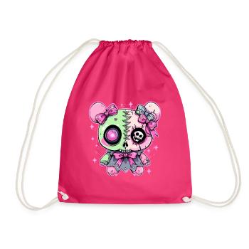 Ours en peluche pastel Goth Kawaii - Sac de sport léger - fuchsia - Devant