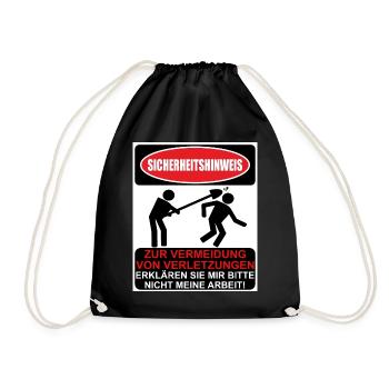 Safety Advice To Avoid Injury - Drawstring Bag - black - Front