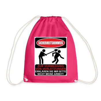Sicherheitshinweis Zur Vermeidung von Verletzungen - Turnbeutel - Fuchsia - Vorne