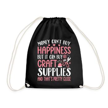 Crafting Crafter - Drawstring Bag - black - Front