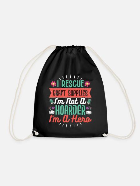 Crafting Crafter - Drawstring Bag - black