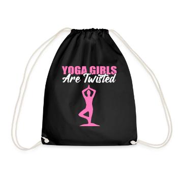 Yoga Girls Are Twisted Pilates - Drawstring Bag - black - Front