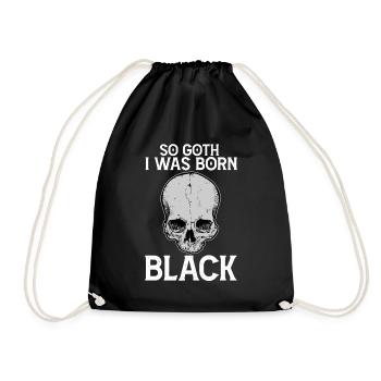 Lustiger gotischer Totenkopf - Turnbeutel - Schwarz - Vorne