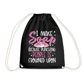 Fabrication de savon, savonnier, savonologue - Sac de sport léger - noir - Devant