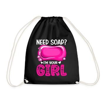 Fabrication de savon, savonnier, savonologue - Sac de sport léger - noir - Devant