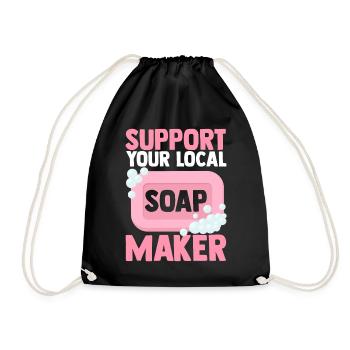 Fabrication de savon, savonnier, savonologue - Sac de sport léger - noir - Devant