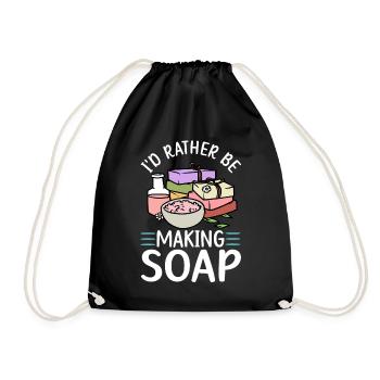 Fabrication de savon, savonnier, savonologue - Sac de sport léger - noir - Devant