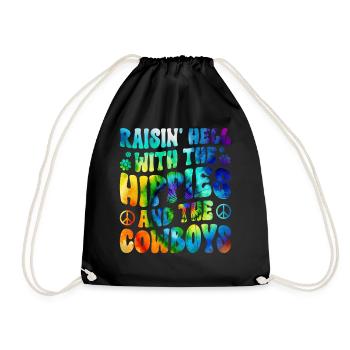 Teinture de cravate paix - Sac de sport léger - noir - Devant