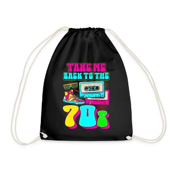 Hippie Groovy Retro Vaporwave - Sac de sport léger - noir - Devant